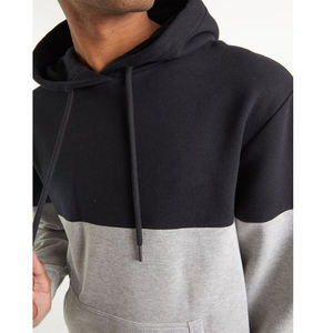 Sweat à capuche unisexe personnalisé Street Wear bicolore noir et gris pour hommes - Product Image 3