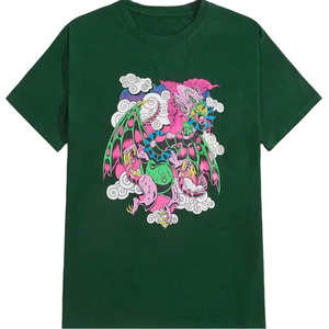 Camisetas ecológicas de punto de algodón 220g 100% de alta calidad, precio de fábrica, fabricante, Impresión de logotipo personalizado, liso, Unisex, para mujer - Product Image 1