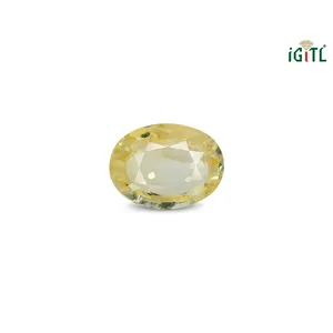 NOVAMART Fine 4.91 Carat Natural Yellow Sapphire (<b>Pukhraj</b>)-Faceted Emerald Cut Loose <b>Stone</b> Gem Wholesale Export - Product Image 1