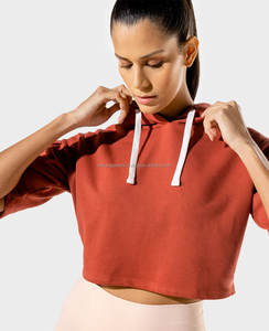 เสื้อฮู้ดผ้าฝ้าย100% สำหรับผู้หญิงเสื้อฮู้ดผ้าถักสีพื้นลำลองออกแบบโลโก้ได้ตามต้องการ - Product Image 3