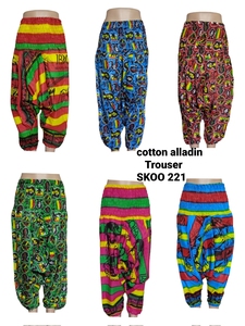 Ensemble deux pièces en laine Alladins, style hippie bohème indien, vêtements de plage d'été pour femmes, pantalon cargo harem, taille élastique, devant plat, coupe régulière - Product Image 6