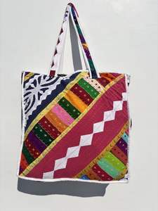Wholesale Cotton Quilted Tote <b>Bag</b> for Women <b>Patchwork</b> Printed Shopping <b>Bag</b> for Daily Use Travel and Beach Great Gift Idea - Product Image 5