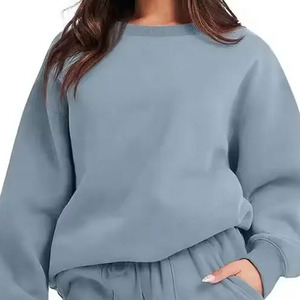 Sweat-shirt confortable pour femme avec col rond polaire manches longues pour l'hiver confort/Texture respirante doux et chaud en peluche - Product Image 5