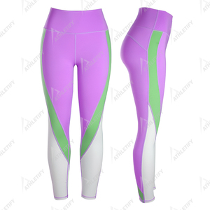 Leggings de yoga respirants à taille élastique - Leggings de sport pour femmes à taille haute, longueur intégrale, en élasthanne/polyester pour la salle de sport - Product Image 4