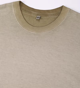 T-shirt en coton lourd pour homme, teinture acide, coupe ample, épaules tombantes, taille plus, tissu jersey, t-shirt uni pour homme, vente en gros - Product Image 3