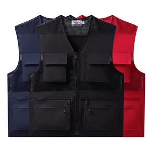 Gilet de travail pour photographe en tissu Oxford et maille, multi-poches, avec logo personnalisé, vente en gros - Product Image 4