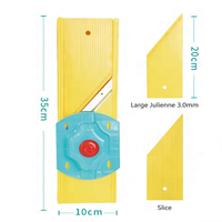 Hachoir à légumes manuel 2-en-1 en plastique sûr avec mandoline, protège-main breveté, compatible lave-vaisselle, réglable 3,0 mm pour julienne