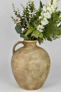 Jarrón de mesa de cerámica de terracota ligero hecho a mano con asas Art Deco acabado mate para granja y decoración del hogar Vintage - Product Image 5