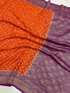 Sarees de seda brocados hechos a medida en colores y patrones hechos a medida ideales para tiendas de telas y diseñadores de vestidos - Product Image 6