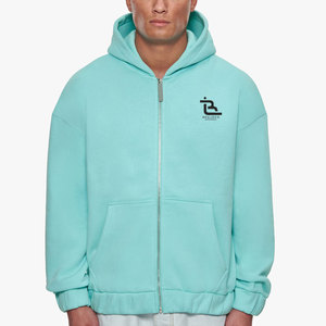 Sweat à capuche zippé oversize épais en molleton de coton, coupe décontractée, style mode et décontracté - Product Image 1