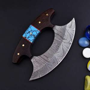 Couteau à pizza artisanal personnalisé avec fourreau en cuir fin et manche en bois, coupe-pizza viking, fourreau en cuir fait main - Product Image 3