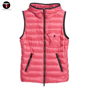 Haute qualité femmes fermeture éclair sans manches coupe-vent bouffant gilet coton doublure respirant longue durée veste multi-poches tricoté - Product Image 5