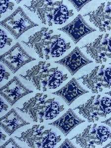Blue Vintage Ethnic Floral Fabric Handmade Indian Cotton Lightweight Summer Swing Crafting Fabric Happy Print for Runway Home - Product Image 6