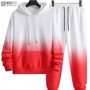 ชุดวอร์มผู้ชายมีฮู้ดราคาถูก ผ้าฝ้าย 100% ระบายอากาศดี ขายส่ง ลายพิมพ์ดิจิตอลลายเปลวไฟ ชุด 2 ชิ้น - Product Image 2