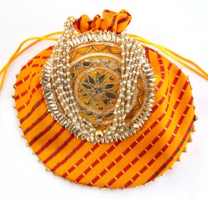 Traditional Indian Potli Women Handbag Handmade Bag Christmas <b>Gift</b> Clutch Purse Wedding Favors Wholesale Lot Return <b>Gift</b> - Product Image 2