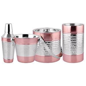 Barra de acero inoxidable de 4 piezas con diseño martillado - Product Image 1