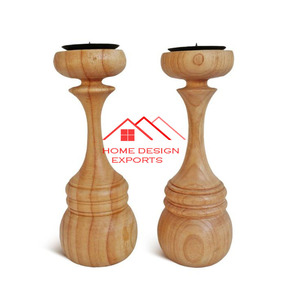 Portavelas de decoración de mesa de lujo para el hogar, Hotel, sala de estar, decoración de café, diseño curvo, portavelas de madera de Mango, Moderno - Product Image 5