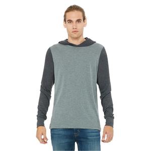 Camiseta con capucha de manga larga de calidad premium para hombre, colores tri-blend con estampado, Sudadera con capucha de talla grande de otoño 250MGSM - Product Image 1