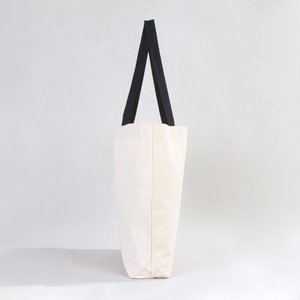 Sac de plage en toile de coton pour femmes, 10 oz, avec poignées noires, 19 x 16 x 4 pouces (48 x 41 x 10 cm) - Product Image 6