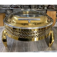 Magnifique ensemble de plats chauds en acier inoxydable, chauffe-plats à gaz pour buffet, idéal pour les fêtes, mariages, traiteurs, restaurants et banquets – Qualité supérieure