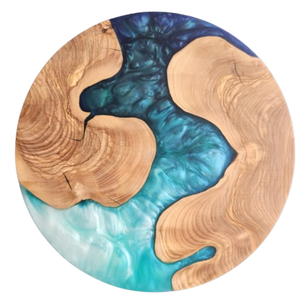 Grossiste Plateau en résine et bois de frêne haute qualité Planche à charcuterie ODM personnalisé Epoxy bleu de qualité supérieure fabriqué au Vietnam - Product Image 6