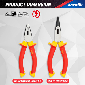 Maxxtools MV-36 VDE Isoliertes 6-teiliges Elektriker-Sicherheitswerkzeugset Zangen Schraubendreher Spannungsprüfer Kunststoffkoffer (OEM) - Product Image 3