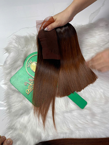 Extensions de cheveux humains bruts Remy à double trame, traitées à la machine, lisses et ondulées, fournisseur vietnamien, lot de perruques - Product Image 3