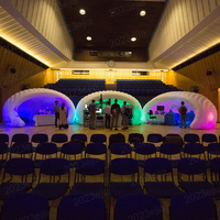 Tente gonflable commerciale en forme d'igloo avec éclairage LED, tente en forme de coquille d'escargot, tente de 3/4/5 mètres, tente gonflable blanche en forme de lune