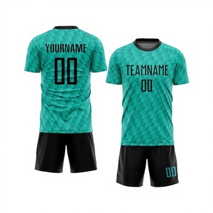 New Design Customized Football Jersey Kit Team Name Dot Plaid Letter Designs Moisture-Wicking Unisex Adult 7V7 Soccer Jersey Set - Product Image 1