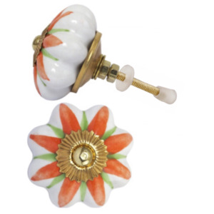 Boutons en céramique de melon de fleur de style de conception industrielle CK 558 pour l'usage extérieur d'hôtel de chambre à coucher de commode de cuisine - Product Image 2