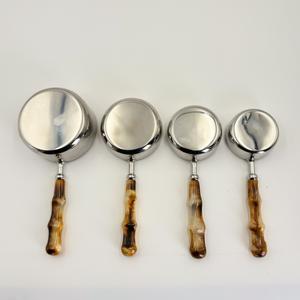 Hot Selling Mother of Stainless Steel Handmade <b>Measuring</b> <b>Cups</b> with Resin Handle for Powder Been Liquid <b>Measuring</b> in India - Product Image 5