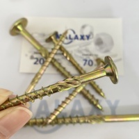 Sekrup Konstruksi Kepala Flens Kepala Wafer Kuning Seng Torx Sekrup Struktural Kayu