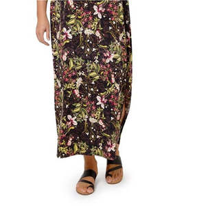 Abito lungo floreale in EVA marrone taglia 1X da donna Leota, traspirante, lavorato all'uncinetto, stile High Street, per ufficio e club, con cerniera, drappeggiato, con dettagli a rombi, ODM - Product Image 3