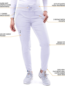 Uniforme médico personalizado conjunto hombres mujeres estiramiento enfermera Scrubs traje - Product Image 3