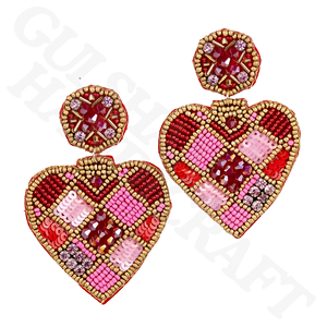 Boucles d'oreilles pendantes en forme de perle de rocaille, bijoux d'appréciation des enseignants faits à la main pour l'école, la Saint-Valentin et le style amusant de tous les jours - Product Image 4