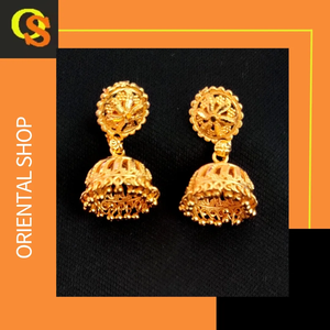 Comprar conjunto de pendientes de alta calidad con diseño tradicional 22CT chapado en oro Jhumka pendientes de joyería para las mujeres usan por los exportadores - Product Image 4