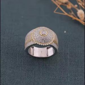 Personnalisé Luxe Unisexe 10K Jaune Lab Grown Round Diamond Ring Hip Hop Style à Prix Compétitif - Product Image 1