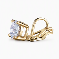Boucles d'oreilles clipsables en laiton et zircon cubique, 1 paire, non percées, bijoux de mode pour femmes, vente en gros, cadeau de Chine