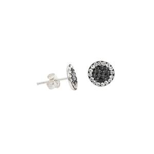 Boucles d'oreilles rondes blanches/noires en mosaïque de 8mm 3 paires d'accessoires de mode - Product Image 1