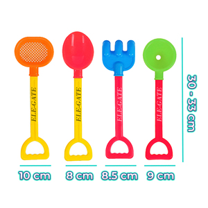 Ensemble de 4 pelles de plage en plastique sûres, jouets de plage d'été pour garçons, filles, enfants, style extérieur - Product Image 2