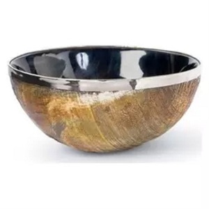 Crafefshub ชามสลัดเขาควายหรูหราทำด้วยมือขัดเงาทนทานและปลอดภัยสำหรับการตกแต่งสไตล์การออกแบบ - Product Image 1