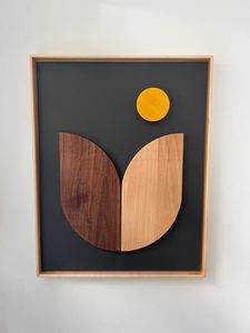 Art de boîte d'ombre circulaire texturé avec des formes rondes douces et une tenture murale minimaliste moderne en tissu blanc - Product Image 2