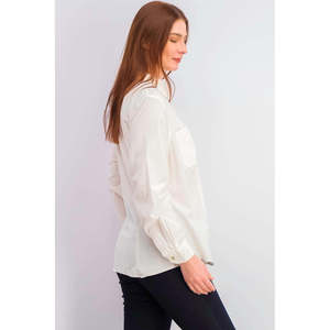 Camicia in Velluto a Coste Bianca da Donna Charter Club, Stile Vintage Ricamato Casual, Taglie S, M, XL per Autunno e Primavera - Product Image 3