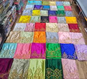 Tissu somalien Gogra brodé, tissé en jacquard perlé, écologique, uni, pour la literie, les robes, les vêtements, les mariages de filles - Product Image 4