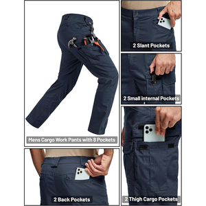 Pantalon cargo surdimensionné à taille haute, décontracté, imperméable, respirant, avec poches, pour homme, streetwear, pantalon en coton personnalisé pour l'extérieur - Product Image 5