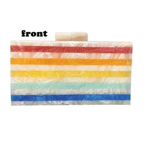 Bolso de mano de resina acrílica multicolor hecho a mano para mujer, elegante bolso de noche para fiestas y ocasiones especiales, monedero para eventos - Product Image 1