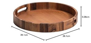 Bandeja de Servir de Madera Natural Hecha a Mano para Cocina, Comedor y Decoración del Hogar, Bandeja de Servir de Primera Calidad con Asas - Product Image 5