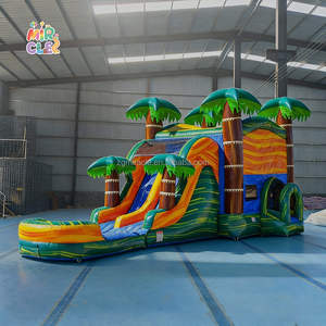 Château Gonflable Commercial Bouncer Slide Combo Thème Palmier Tropical Bouncy Castle <span class=keywords><strong>avec</strong></span> Toboggan PVC - Product Image 2