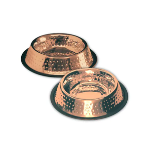 Bol pour chien en cuivre de conception moderne martelé meilleur poli pour l'eau bol en cuivre pour animaux de compagnie conception unique pour la taille personnalisée - Product Image 1