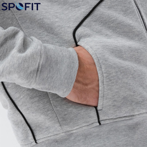 Sweat à capuche personnalisé pour homme, en molleton de coton teint uni, 400 GSM, poids lourd, avec logo brodé, modèles pull-over et zippé intégral, idéal pour l'hiver - Product Image 5